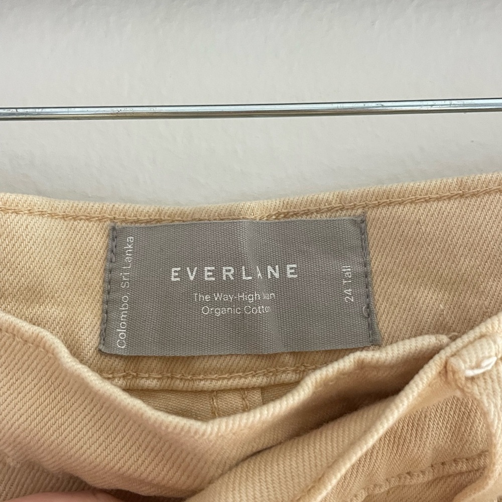 everlane light yellow creme high waist denim 24 tall